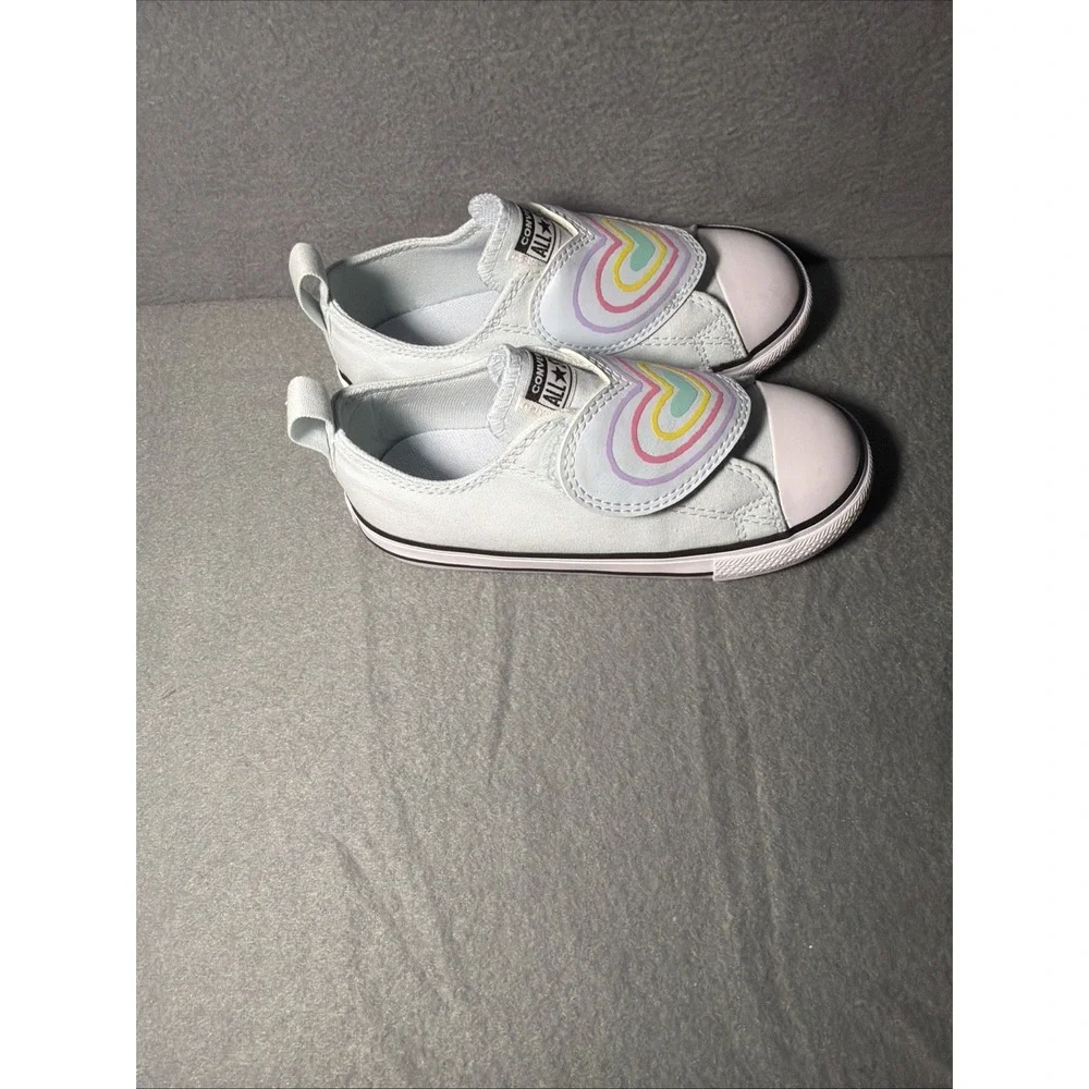 Converse CTAS One Strap OX Light Blue/Multi Toddler Girl's Sneakers-Sz 10